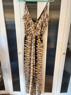 Flynn Skye Brown & Black Spaghetti Strap Jumpsuit